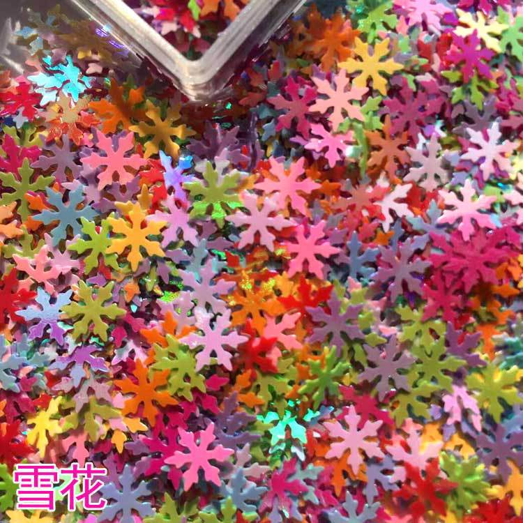 Wholesale 35g mixed color five-star peach heart leaves, maple leaves, flower glitter, slime crystal mud, drip glue, handmade DIY material